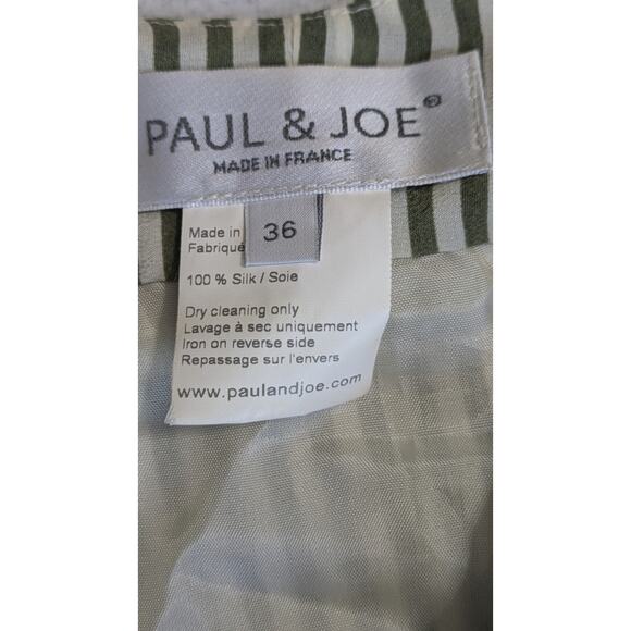 Paul & Joe Womens Silk Halter Neck A Line Mini Dress Green Striped Size EUR 36 - Picture 3 of 12
